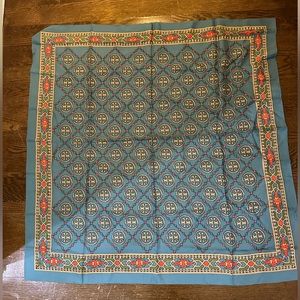 Tory Burch Logo Square Silk Scarf